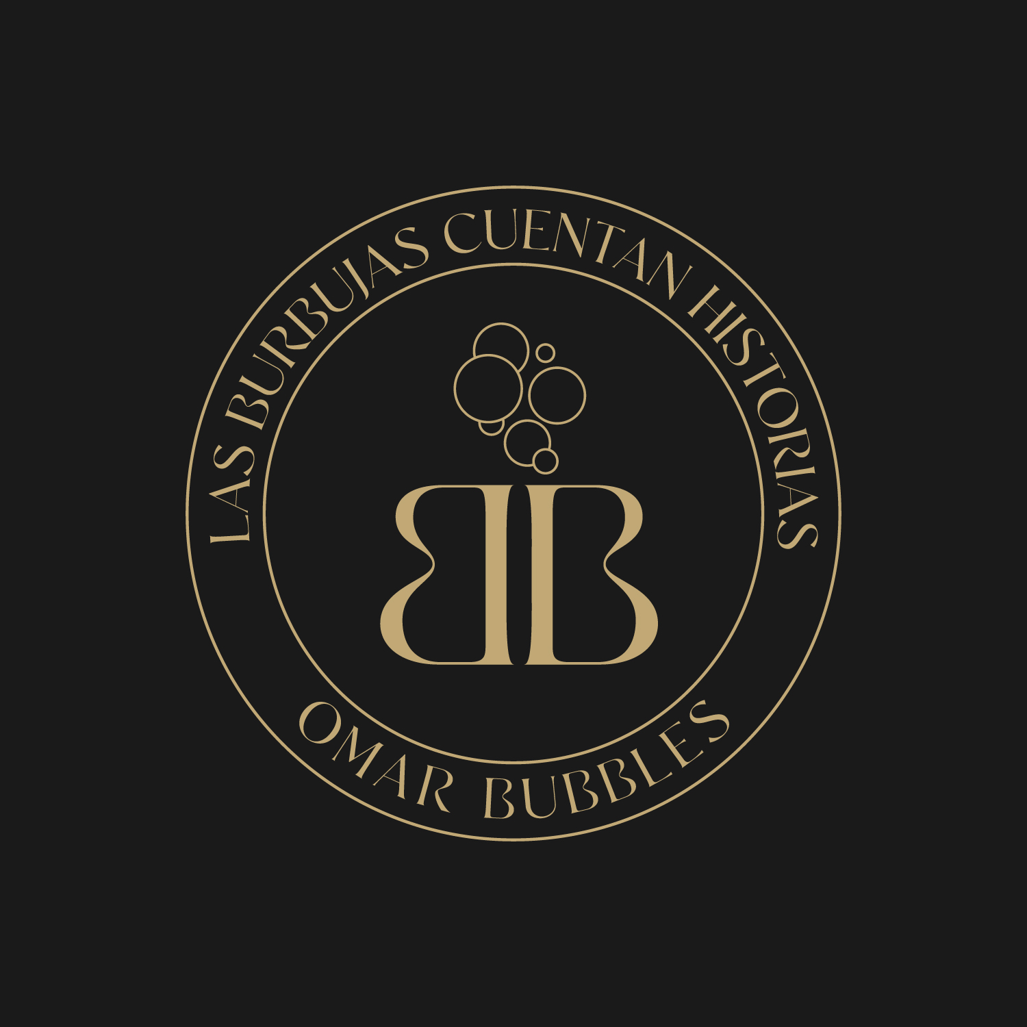 Logotipo circular de Omar Bubbles
