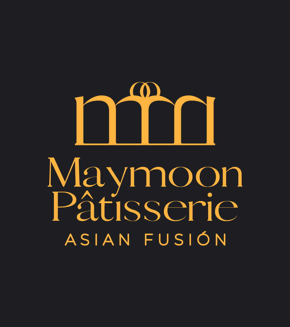 Logotipo vertical de Maymoon Pâtisserie