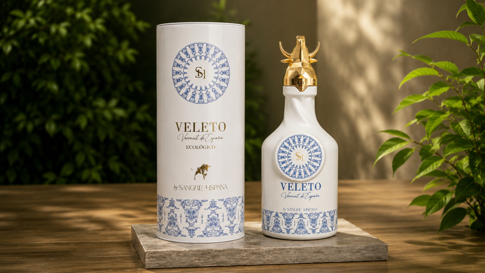 Vermú Veleto botella cerámica canister packaging Max Loarces Madrid